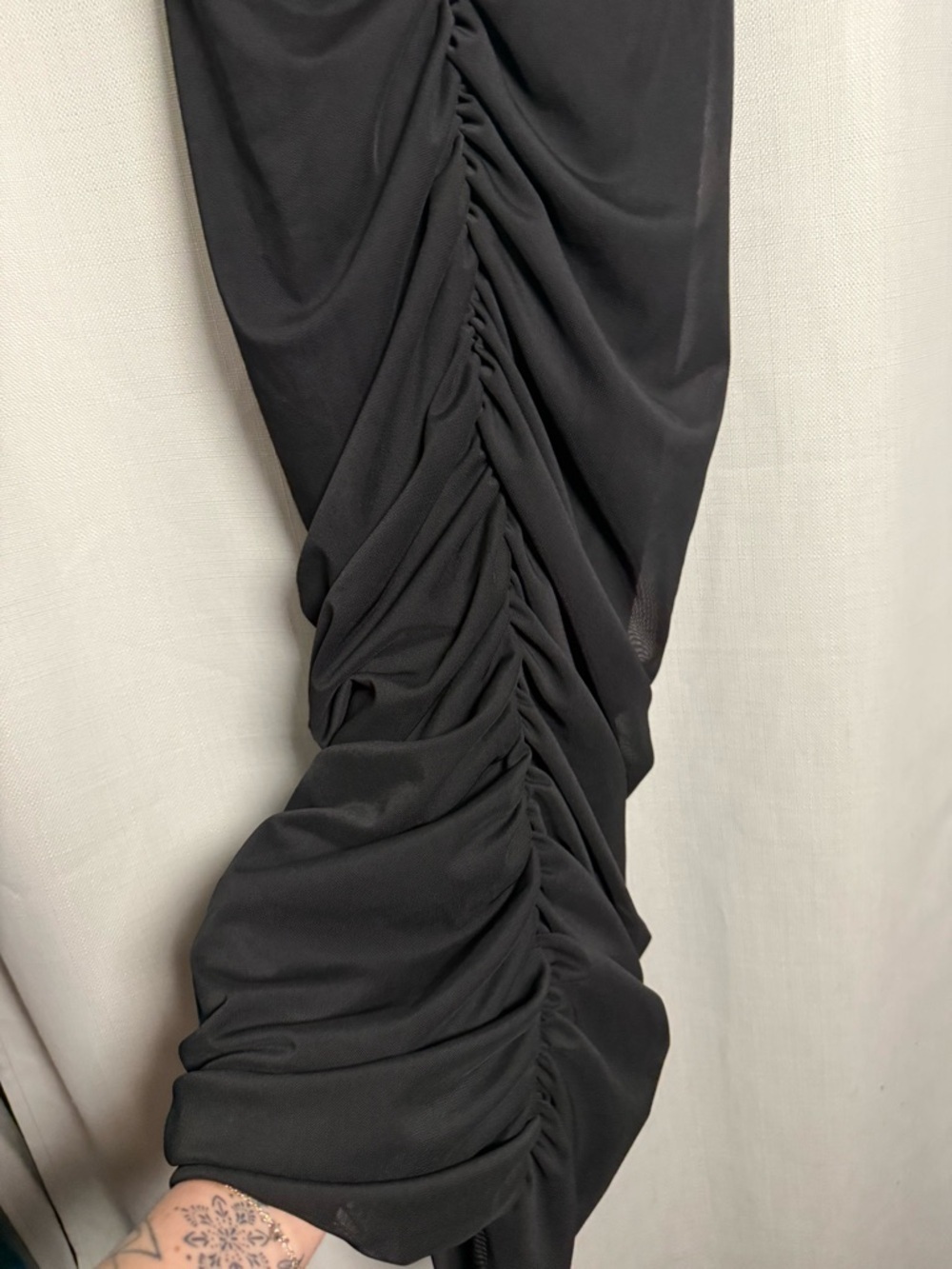 ASOS DESIGN Premium Mesh Bandeau Corset Ruched Black Midi Dress Size US 6 - Picture 7 of 10